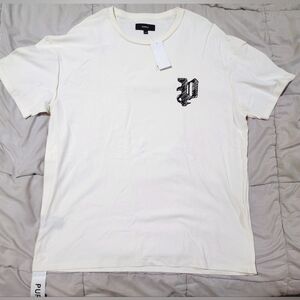 PURPLE Brand Off White Gothic Logo Tee XL BNWT